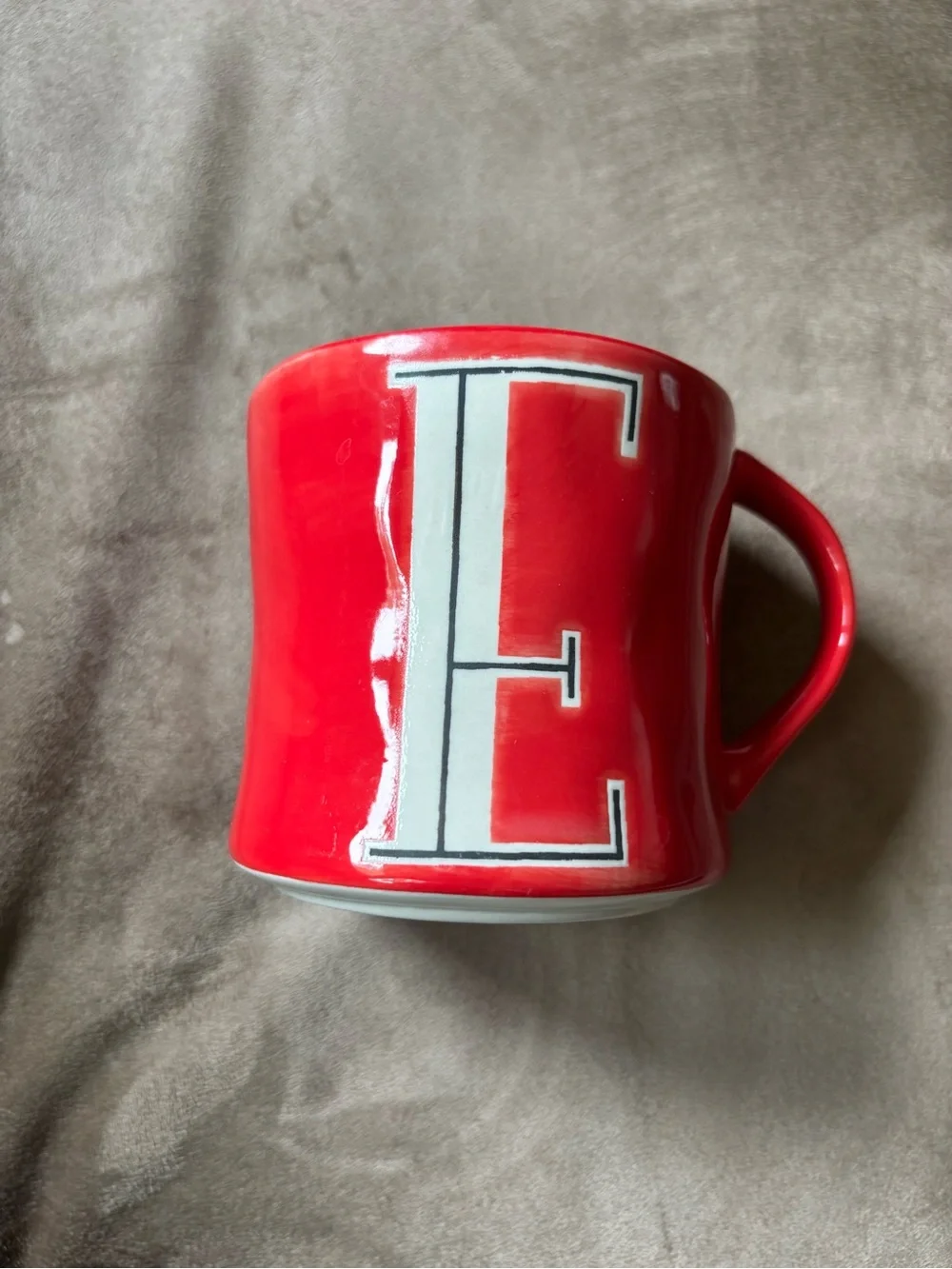 NWOT Anthropologie Hand Painted Initial Mug (Letter E)